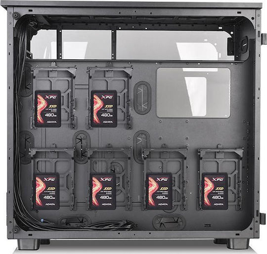 Thermaltake View 91 Tempered Glass RGB Edition Gaming Ultra Tower Κουτί Υπολογιστή με Πλαϊνό Παράθυρο Μαύρο