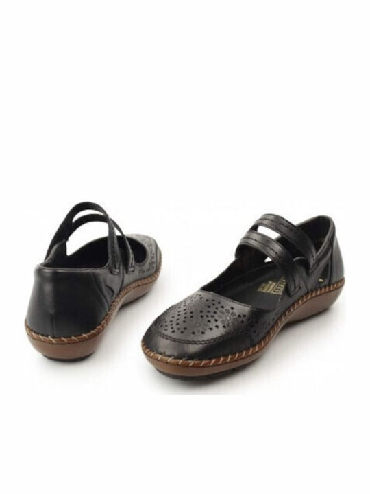 Leather Ballerinas Black
