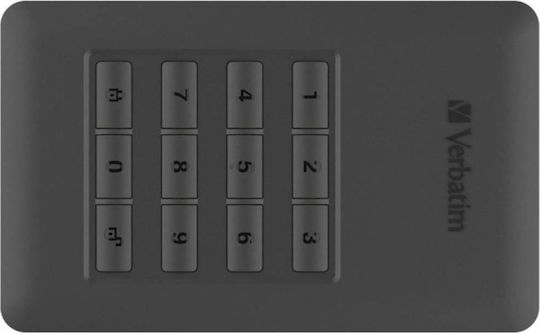 Verbatim Store 'n' Go Secure with Keypad Access USB 3.1 / USB-C External 2.5" HDD 1TB Black