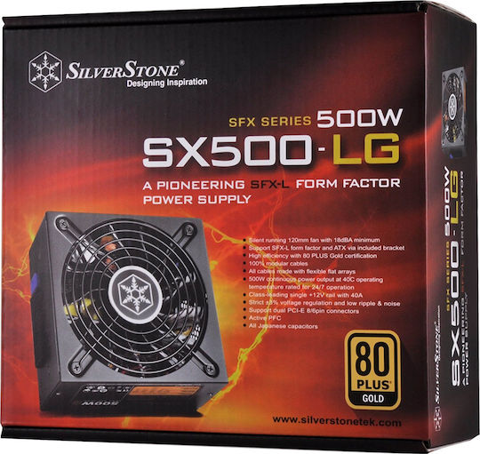 Silverstone SFX SX500-LG rev. 2.0 500W Μαύρο Τροφοδοτικό Υπολογιστή Full Modular 80 Plus Gold