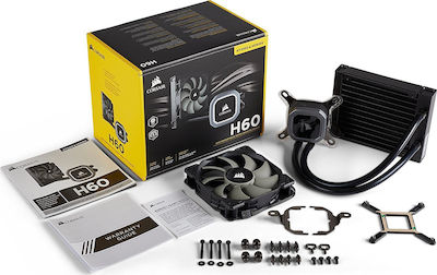 Corsair Hydro Series H60 (2018) Wasserkühlungssystem für Prozessoren Einzelner Ventilator 120mm für Socket /A/M/4/ / / /1/2/0/0/ /1/1/5/x/ mit RGB Beleuchtung Schwarz