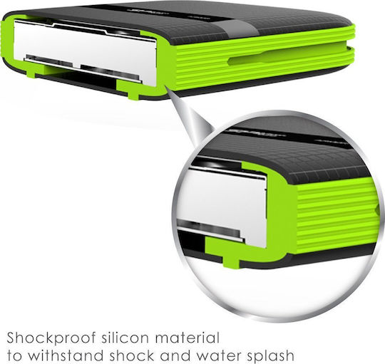 Silicon Power Armor A60 USB 3.1 External 2.5" HDD 2TB Black / Green