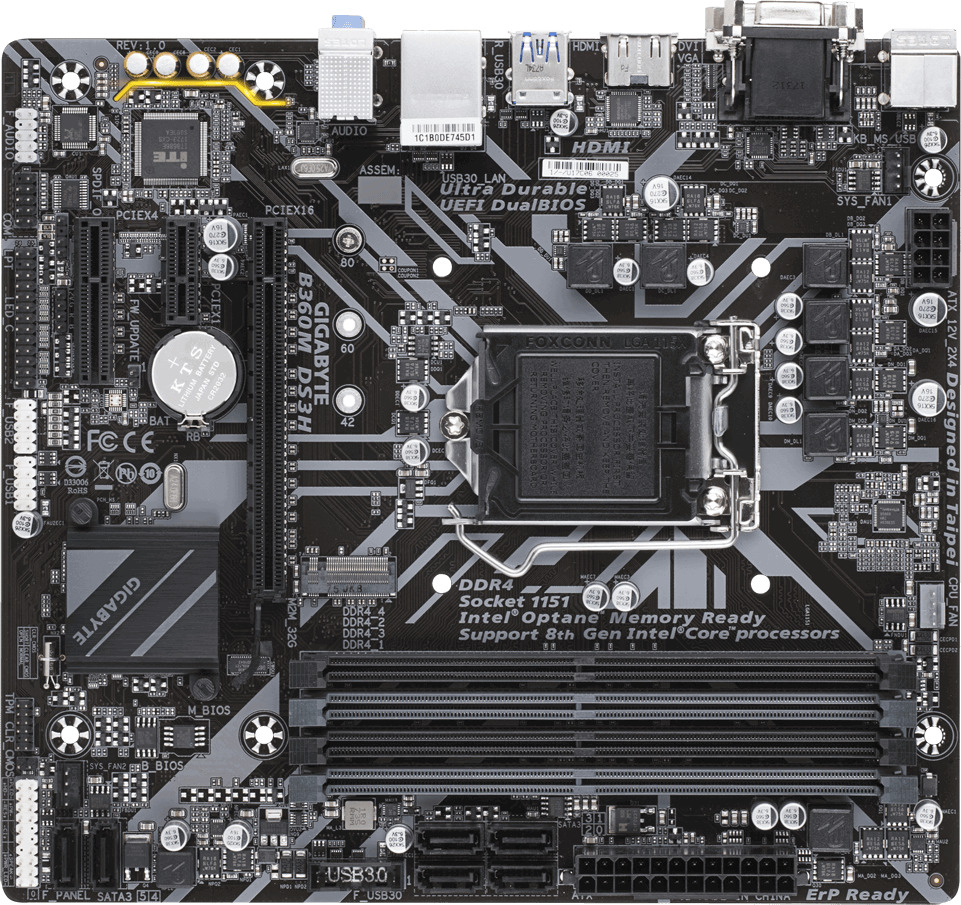 gigabyte b360m ds3h compatible with i7 6700