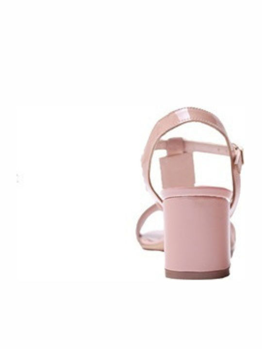 Boxer Anatomic Leather Women's Sandals Pink with Medium Heel