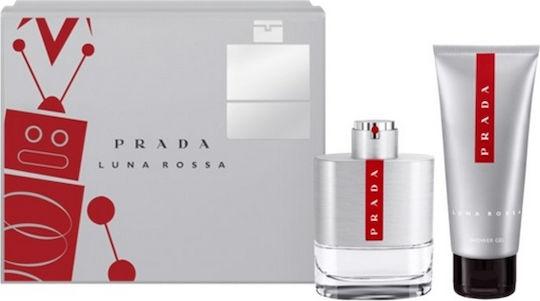 Prada Luna Rossa Eau de Toilette 100ml & Shower Gel Tube Men's Set with Eau de Toilette
