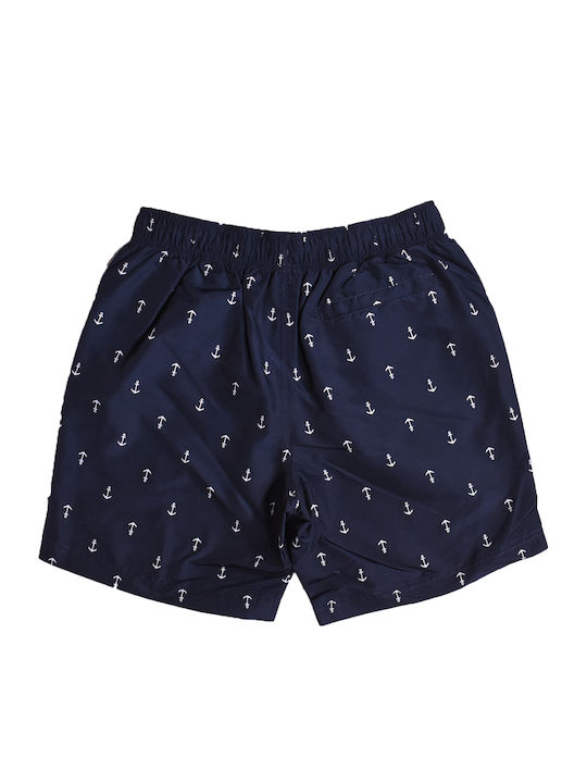 Men's Swimwear Shorts Navy Blue with Patterns