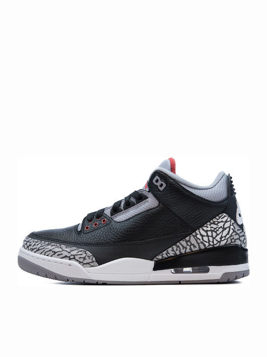 Air  3 Retro OG Boots Black / Fire Red / Cement Grey / White
