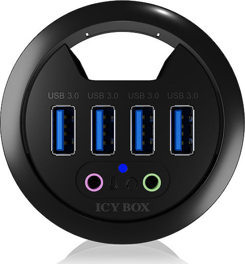 Icy Box USB-Hub 4 Anschlüsse USB 3.0 mit USB-A Anschluss