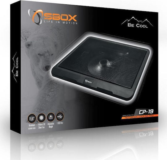 Sbox CP-19 Cooling Pad for Laptop up to 15.6" with 1 Fan and Lighting