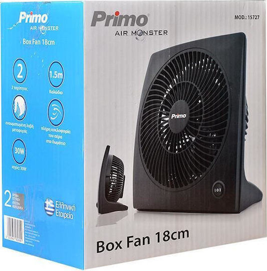 Primo Box Fan 30W Diametru 18cm Negru
