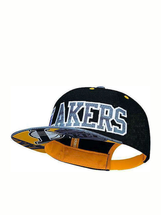 Adidas Flat Cap Lakers Jockey mit geradem Schirm Schwarz