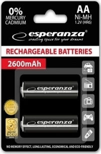 Esperanza Επαναφορτιζόμενες Μπαταρίες AA Ni-MH 2600mAh 1.2V 2τμχ