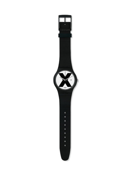 Swatch XΧ Rated Watch with Black Rubber Strap