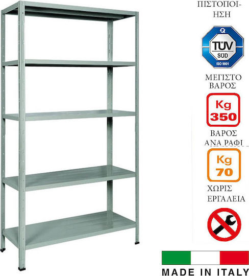 Bizzotto Scaffalature Eurokit Raft Dexion Galvanizat 100x40x186cm cu 5 Rafturi Rezistență Totală 350kg