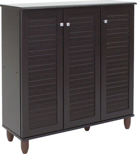 Holzschuhorganisator Santo mit 4 braunen Regalen 89,5x34,5x91,5cm 123-000032