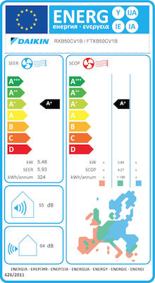 Daikin FTXB50C / RXB50C Aparat de aer condiționat Inverter 18000 BTU A+ - A+/A+ - A+