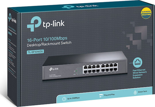 TP-LINK TL-SF1016DS v4 Unmanaged L2 Switch με 16 Θύρες Ethernet
