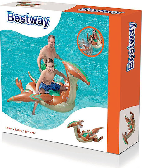 Bestway Παιδικό Φουσκωτό Ride On Θαλάσσης με Χειρολαβές Καφέ 198x135cm