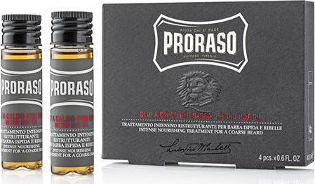 Proraso Λάδι Περιποίησης για Γένια Hot Oil Beard Treatment Wood & Spice 4x17ml