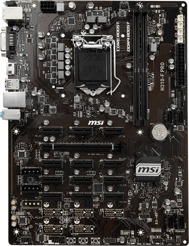 Msi h310 f pro запустить 13 карт