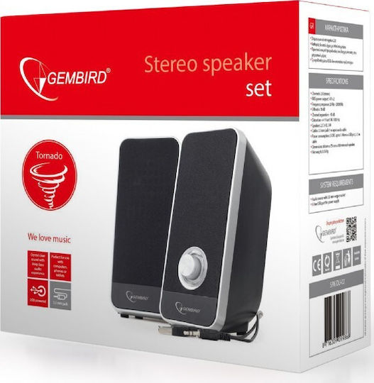 Gembird SPK-DU-02 Ηχεία Υπολογιστή 2.0 με Ισχύ 6W Μαύρα