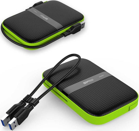 Silicon Power Armor A60 USB 3.1 External 2.5" HDD 4TB Black / Green