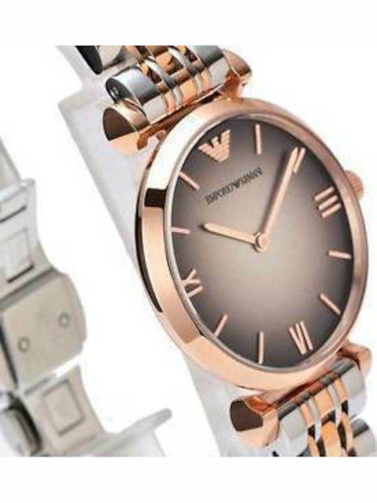 Emporio Armani Women's Watch with Pink Gold Metal Bracelet