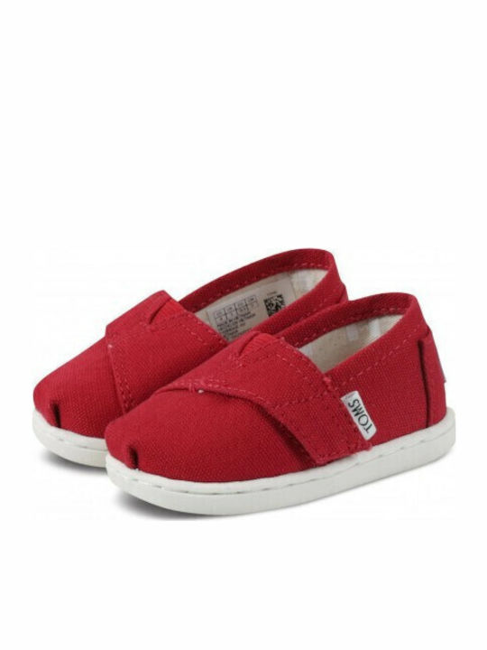 Kids Espradrilles with Hoop & Loop Closure Red Tiny Alpargata Canvas