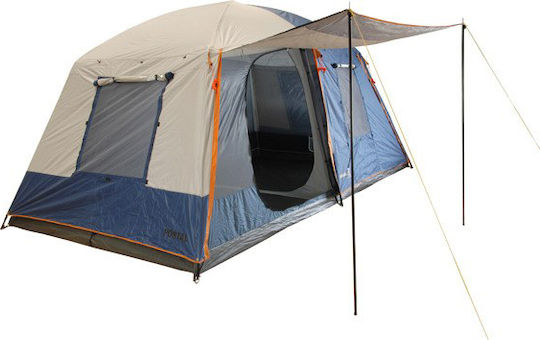 Panda Portal Camping Tent Cabin Blue with Double Cloth 4 Seasons for 8 People 460x260x205cm