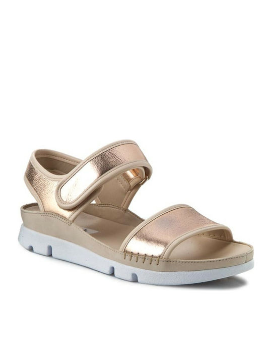 Clarks Tri Nova Leder Damen Flache Sandalen Anatomisch Copper