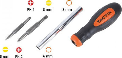 Tactix Screwdriver with 4 Interchangeable Tips