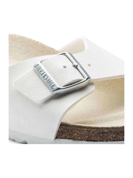 Madrid Birko-Flor Women's Anatomic Sandals White Narrow Fit