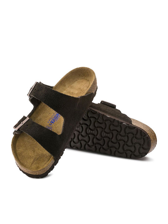 Birkenstock Arizona Soft Footbed Suede Leather Sandals Brown