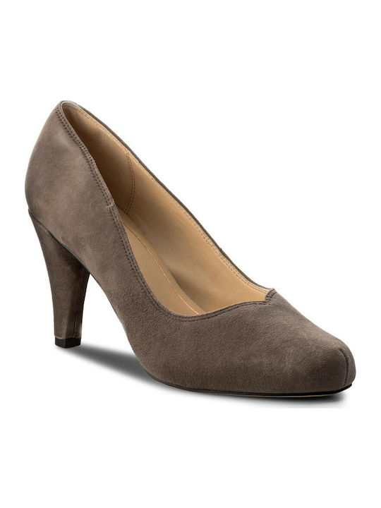 Clarks Anatomic Suede Brown Heels Dalia Rose