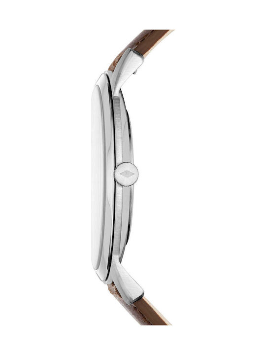 Fossil Watch Battery with Brown Leather Strap FS5439