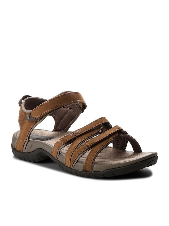 Teva Tirra Leather 4177 Leather Women's Flat Sandals Sporty In Brown Colour