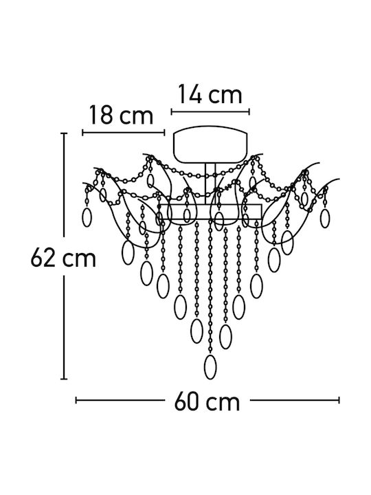 Inlight 5249-6 Πολυέλαιος Ø60cm με Κρύσταλλα Μπρούτζινος Inlight 5249-6 Πολυέλαιος Ø60cm με Κρύσταλλα Μπρούτζινος