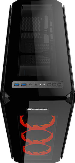 Cougar Puritas Gaming Midi-Turm Computergehäuse mit Seitenfenster Schwarz