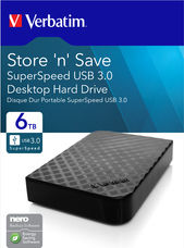 Verbatim Store 'n' Save USB 3.0 External 3.5" HDD 6TB Black