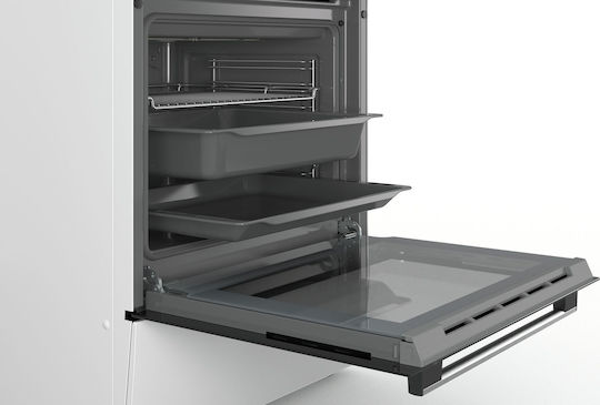 Bosch Aragaz 66lt cu Plite Ceramice L60cm. White