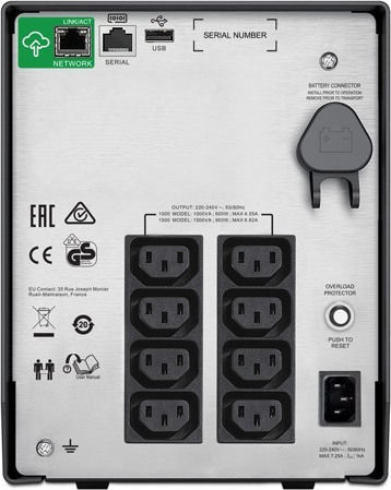 APC Smart-UPS C 1500VA LCD 230V with SmartConnect Line-Interactive 900W with 8 IEC Power Plugs