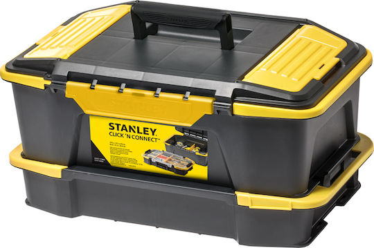 Stanley Click & Connect Werkzeugkoffer-Organisator mit einstellbaren Fächern Gelb 50.7x29x9cm
