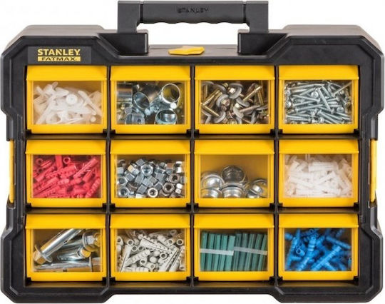 Stanley Tool Compartment Organiser 12 Slot with Removable Box Yellow 44.6x35.6x11.6cm