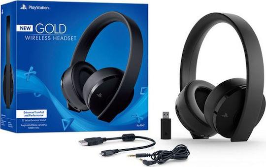 Sony New Gold Безжичен Надушници Геймърски слушалки с връзка USB / 3,5 мм Черен