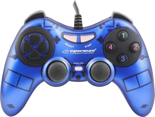 Esperanza Fighter Ενσύρματο Gamepad για PC Blue