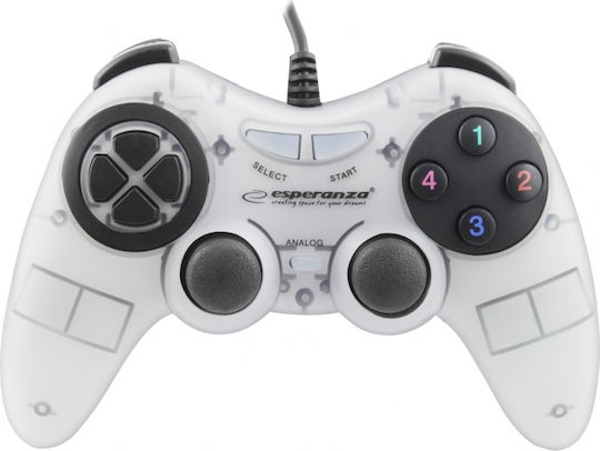 Esperanza Fighter Ενσύρματο Gamepad για PC White