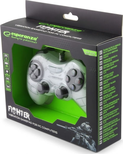 Esperanza Fighter Ενσύρματο Gamepad για PC White
