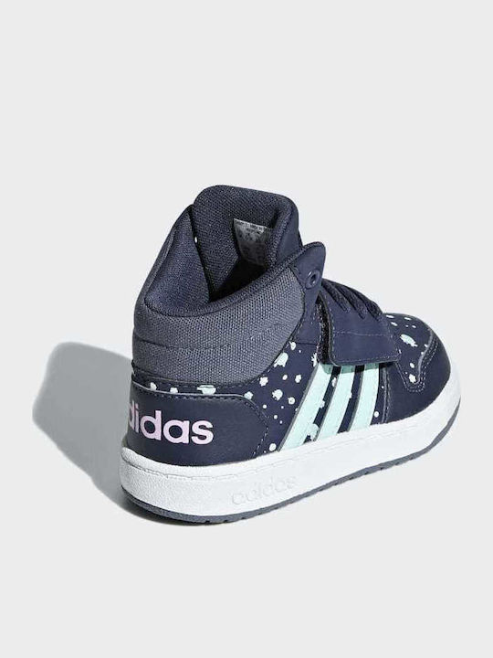 Hoops Hoops Mid 2.0 Kids Sports Shoes Basketball with Hoop & Loop Closure Navy Blue