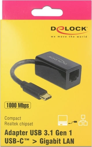 DeLock 65904 USB-C Адаптер за Мрежа с Проводниково Свързване Gigabit Ethernet