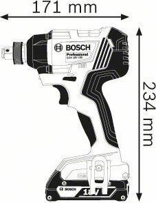 Bosch GDX 18V-180 Cheie de impact Baterie 18V Solo cu Priză 1/2" & 1/4"